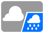 くもり時々雨で雷を伴う